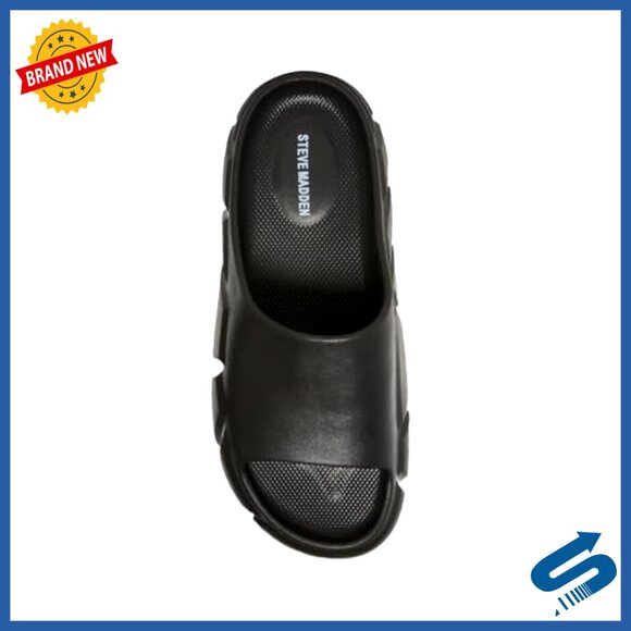 Men\'s Slide Sandals with Leather Insole, Wide Flatform Sole, Slip-On Design main image 6